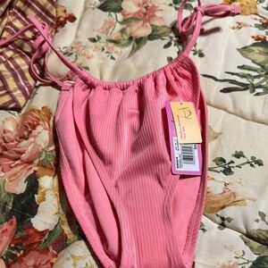 Melon / Guava Ribbed Bikini Bottom